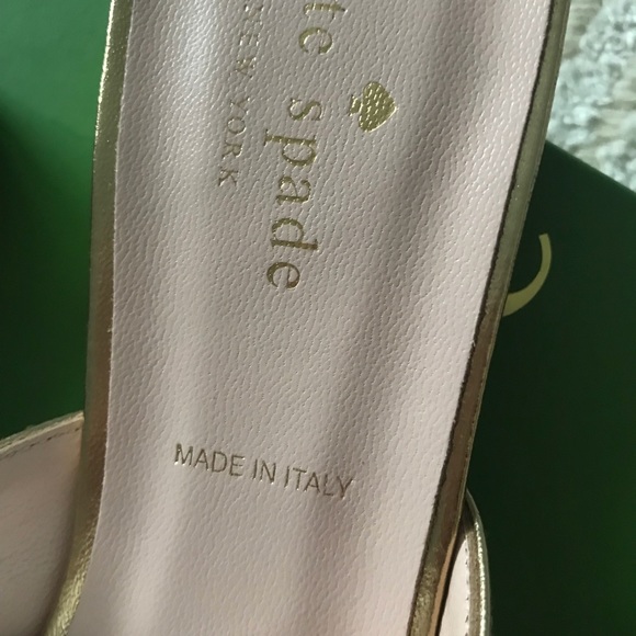 NWT Kate Spade gold Broadway mules - Picture 7 of 9